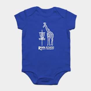 Disc Golf Giraffe, WHITE PRINT Baby Bodysuit